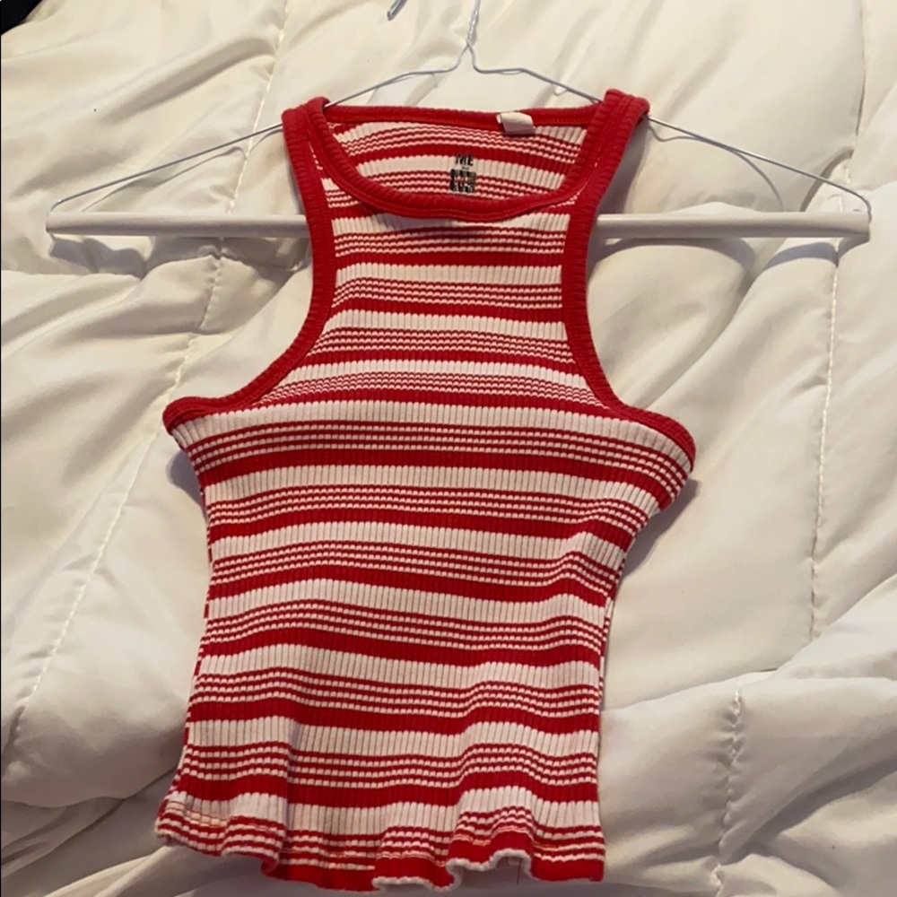 Halter top red striped